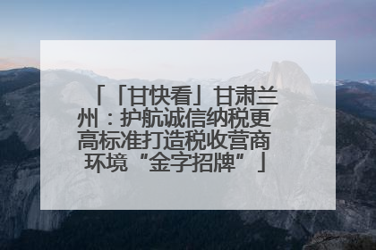 「甘快看」甘肃兰州：护航诚信纳税更高标准打造税收营商环境“金字招牌”