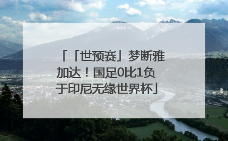 「世预赛」梦断雅加达！国足0比1负于印尼无缘世界杯