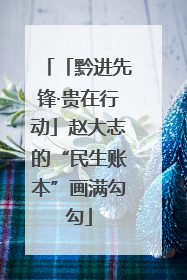 「黔进先锋·贵在行动」赵大志的“民生账本”画满勾勾