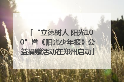 “立德树人 阳光100”暨《阳光少年报》公益捐赠活动在郑州启动