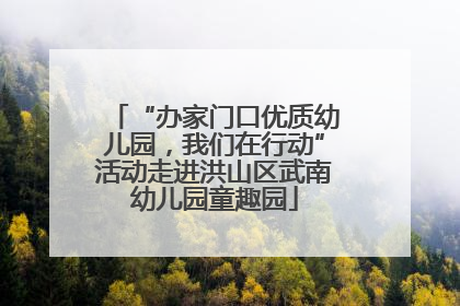 “办家门口优质幼儿园，我们在行动”活动走进洪山区武南幼儿园童趣园