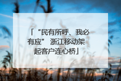 “民有所呼、我必有应” 浙江移动架起客户连心桥