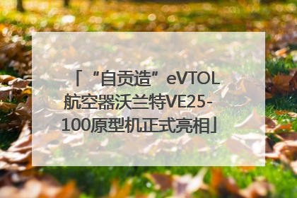 “自贡造”eVTOL航空器沃兰特VE25-100原型机正式亮相