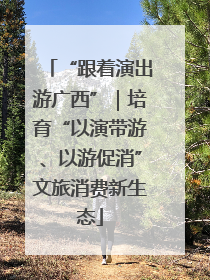 “跟着演出游广西”｜培育“以演带游、以游促消”文旅消费新生态