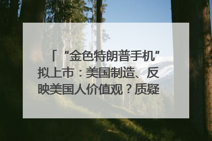 “金色特朗普手机”拟上市：美国制造、反映美国人价值观？质疑者：像天方夜谭