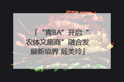 “青BA”开启“农体文旅商”融合发展新境界 戴美玲
