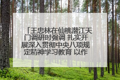 王忠林在仙桃潜江天门调研时强调 扎实开展深入贯彻中央八项规定精神学习教育 以作风建设新成效加快推动高质量发展