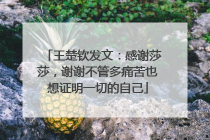 王楚钦发文：感谢莎莎，谢谢不管多痛苦也想证明一切的自己