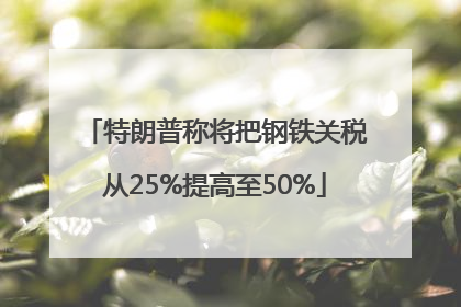 特朗普称将把钢铁关税从25%提高至50%
