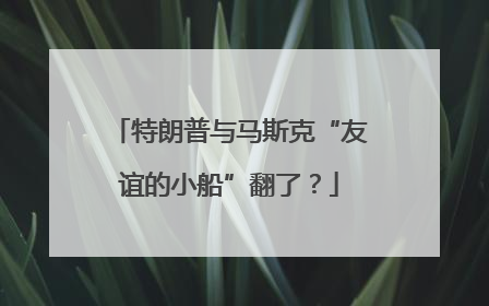 特朗普与马斯克“友谊的小船”翻了?