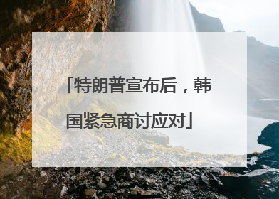 特朗普宣布后，韩国紧急商讨应对
