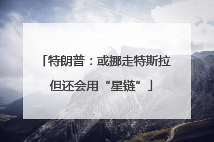 特朗普：或挪走特斯拉 但还会用“星链”