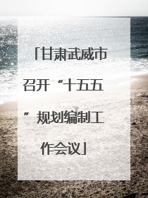 甘肃武威市召开“十五五”规划编制工作会议