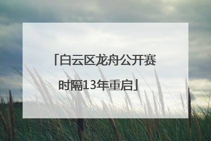 白云区龙舟公开赛时隔13年重启