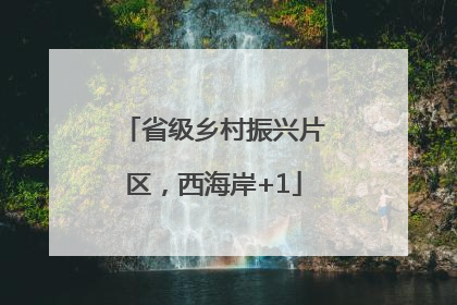 省级乡村振兴片区，西海岸+1
