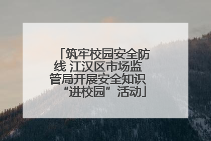 筑牢校园安全防线 江汉区市场监管局开展安全知识“进校园”活动