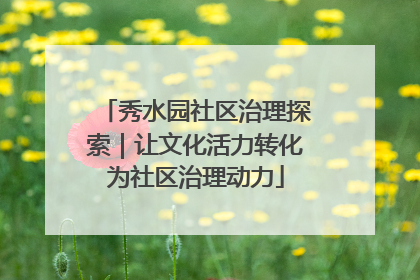 秀水园社区治理探索｜让文化活力转化为社区治理动力
