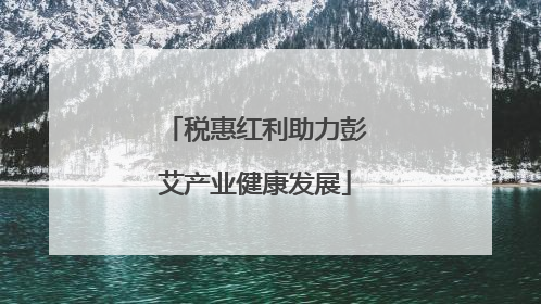 税惠红利助力彭艾产业健康发展