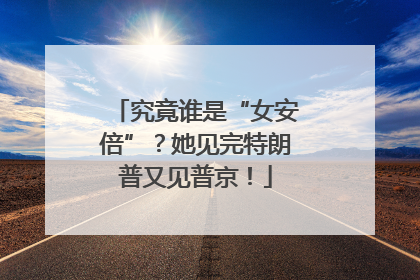 究竟谁是“女安倍”？她见完特朗普又见普京！
