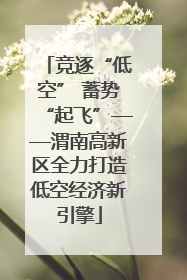 竞逐“低空” 蓄势“起飞”——渭南高新区全力打造低空经济新引擎