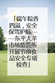 端午粽香四溢，安全保驾护航——东平大羊市场监管所开展节前食品安全专项检查