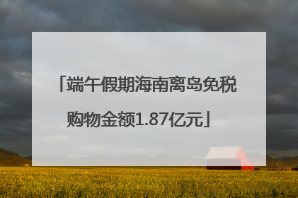端午假期海南离岛免税购物金额1.87亿元