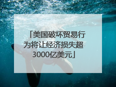 美国破坏贸易行为将让经济损失超3000亿美元