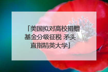 美国拟对高校捐赠基金分级征税 矛头直指精英大学