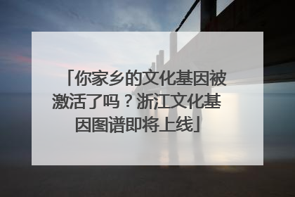 你家乡的文化基因被激活了吗？浙江文化基因图谱即将上线