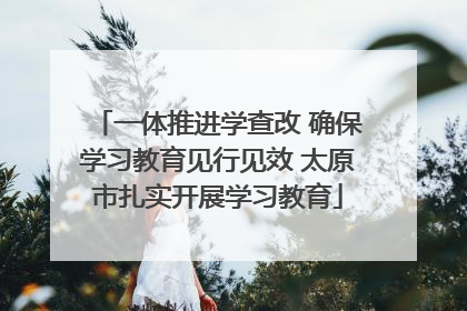 一体推进学查改 确保学习教育见行见效 太原市扎实开展学习教育
