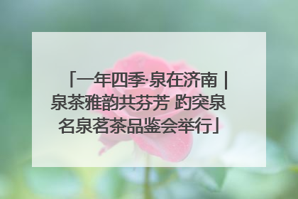 一年四季·泉在济南｜泉茶雅韵共芬芳 趵突泉名泉茗茶品鉴会举行