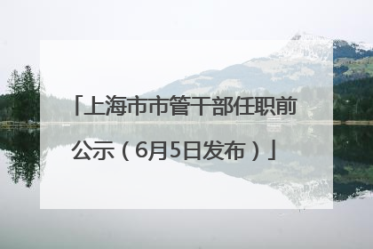 上海市市管干部任职前公示（6月5日发布）