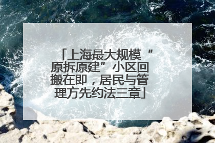 上海最大规模“原拆原建”小区回搬在即，居民与管理方先约法三章