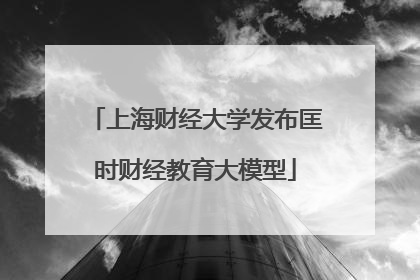 上海财经大学发布匡时财经教育大模型