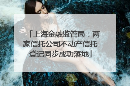 上海金融监管局：两家信托公司不动产信托登记同步成功落地