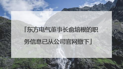 东方电气董事长俞培根的职务信息已从公司官网撤下