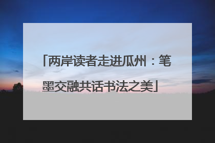 两岸读者走进瓜州：笔墨交融共话书法之美