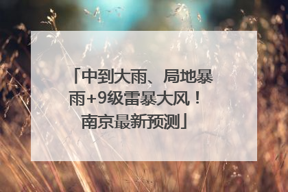 中到大雨、局地暴雨+9级雷暴大风！南京最新预测