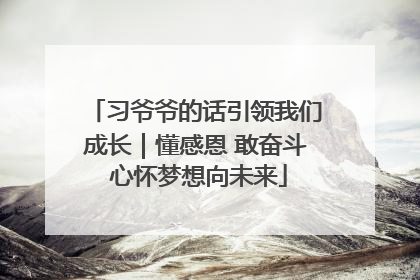 习爷爷的话引领我们成长｜懂感恩 敢奋斗 心怀梦想向未来