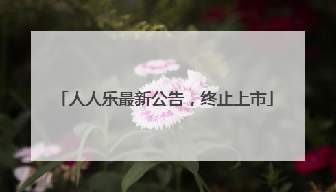 人人乐最新公告，终止上市