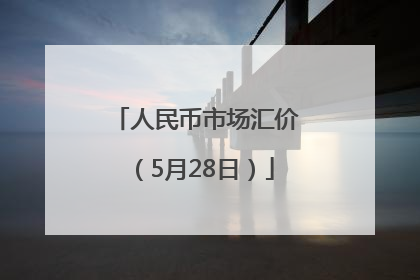 人民币市场汇价（5月28日）