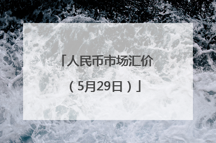 人民币市场汇价（5月29日）