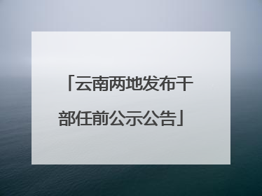 云南两地发布干部任前公示公告
