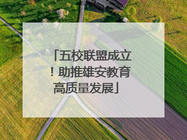 五校联盟成立！助推雄安教育高质量发展