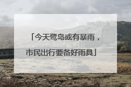 今天鹭岛或有暴雨，市民出行要备好雨具