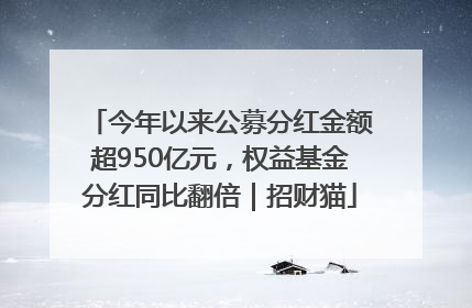 今年以来公募分红金额超950亿元，权益基金分红同比翻倍｜招财猫