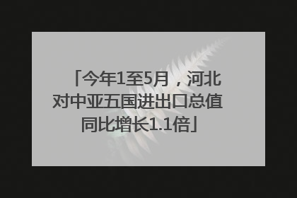 今年1至5月，河北对中亚五国进出口总值同比增长1.1倍