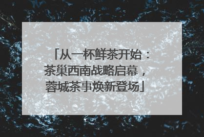 从一杯鲜茶开始：茶巢西南战略启幕，蓉城茶事焕新登场