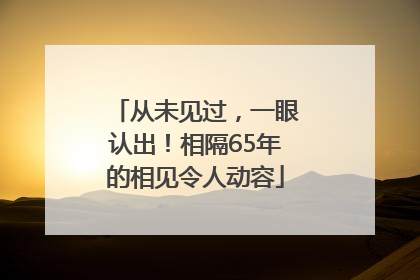 从未见过，一眼认出！相隔65年的相见令人动容