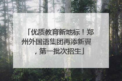 优质教育新地标！郑州外国语集团再添新翼，第一批次招生